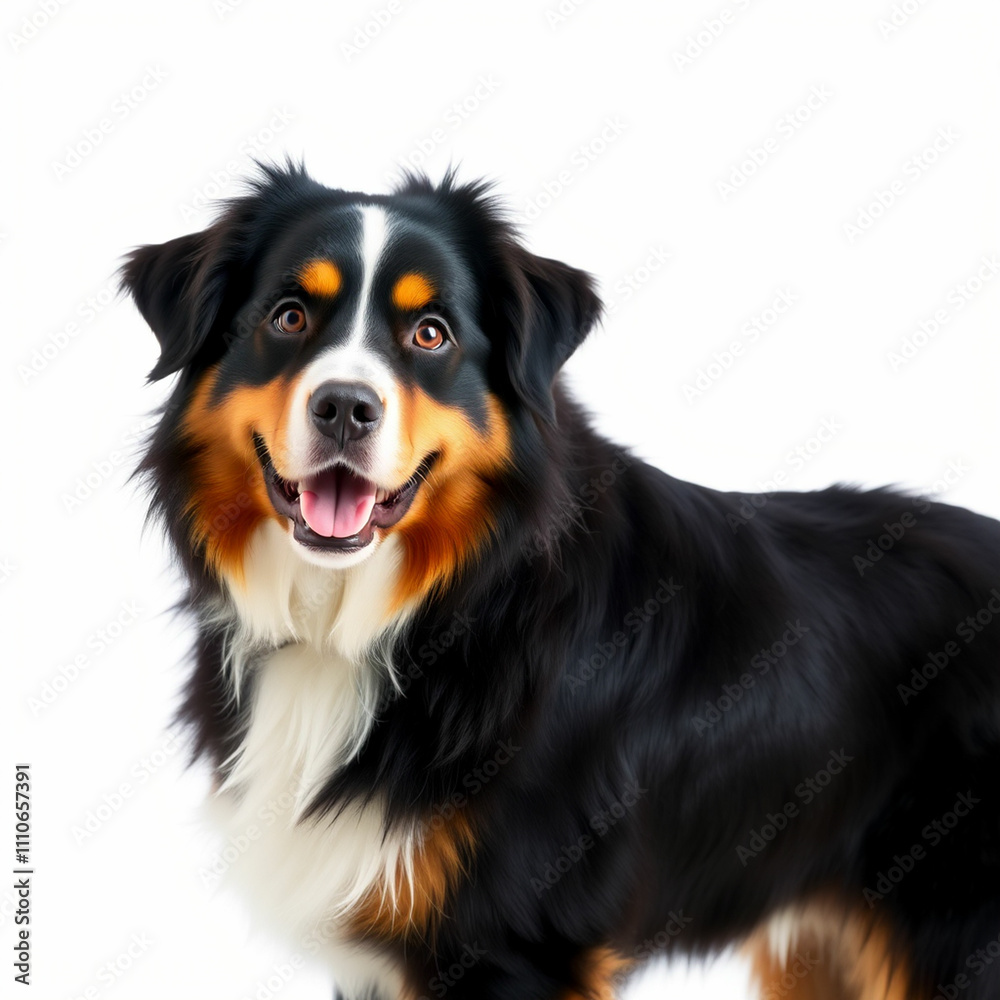 Bernese mountain dog against white background Bernese mountain dog against white background