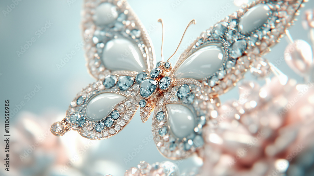 Fototapeta premium butterfly with flower