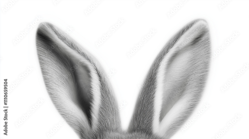 Close-up of rabbit ears on a white background Close-up of rabbit ears on a white background