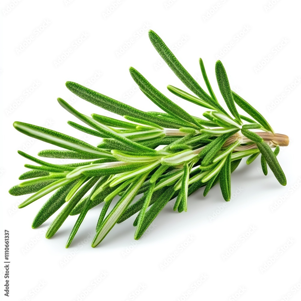 Fototapeta premium Fresh green rosemary sprig perfect for culinary dishes and herbal remedies.