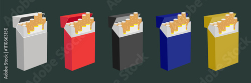 set cigarette packs for healthcare medical vector illustration
