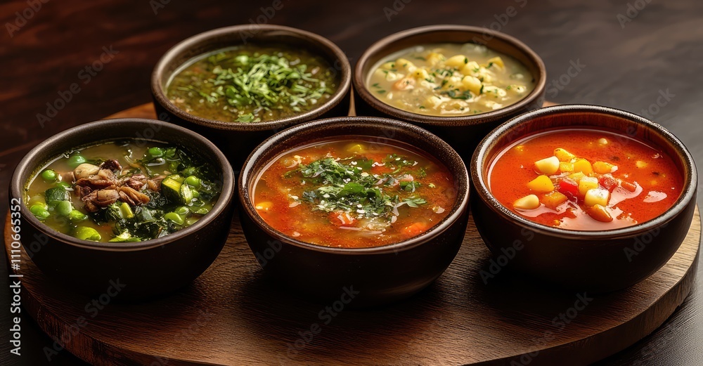Autumn Vegetable Soups Set. AI generated illustration. Autumn Vegetable Soups Set. AI generated illustration.