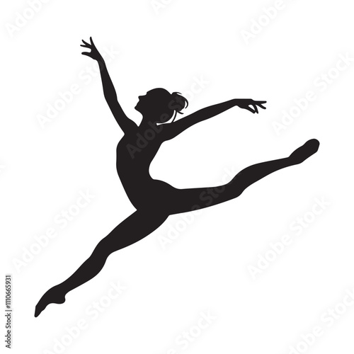 Female different style yoga pose silhouette vector illustration isolated on white background