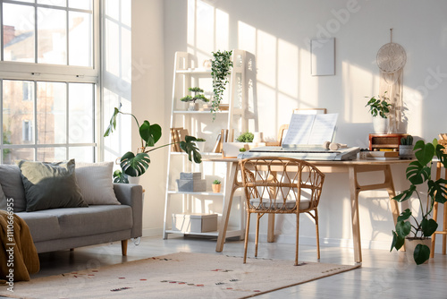 Interior of light living ro...