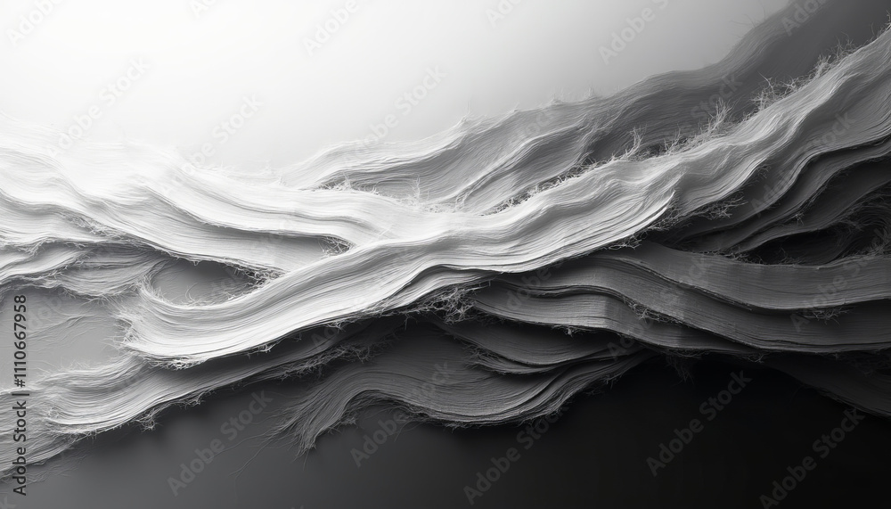 Obraz premium Textured background featuring flowing silver lines against a soft black gradient