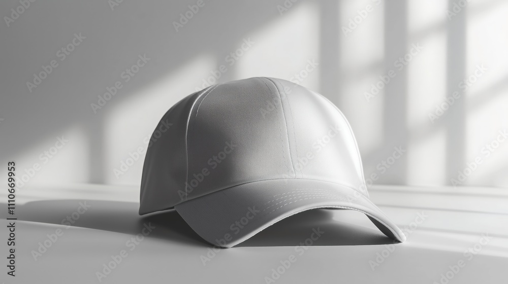 A plain cap mockup displayed on a simple background with natural lighting. A plain cap mockup displayed on a simple background with natural lighting.