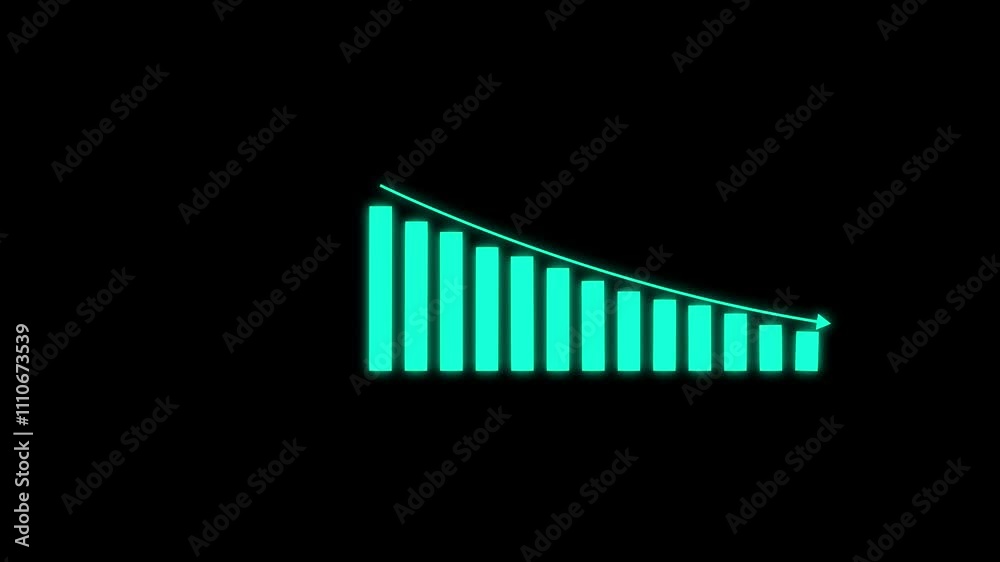 Down graph icon designed in flat icon style, business or finance concept icon. abstract glowing neon falling business graph chart icon. Down graph icon designed in flat icon style, business or finance concept icon. abstract glowing neon falling business graph chart icon.