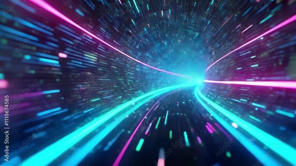 Tunnel concept of artificial intelligent, virtual reality, metaverse, blockchain Tunnel concept of artificial intelligent, virtual reality, metaverse, blockchain