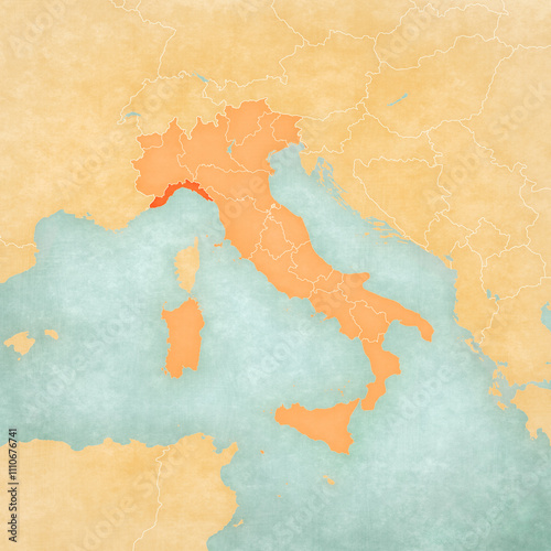 Map of Italy - Liguria