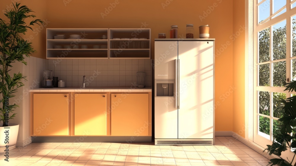 an empty refrigerator in the kitchen an empty refrigerator in the kitchen