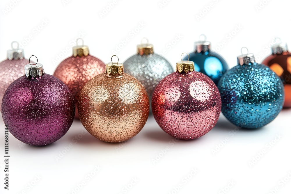 Festive Ornaments in Sparkling Shades of Pink and Blue Festive Ornaments in Sparkling Shades of Pink and Blue