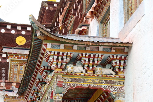 Sichuan, China - April 17, 2019: Hiking to Chonggu Tibetan Monastery in the Yading Nature Reserve, Sichuan photo