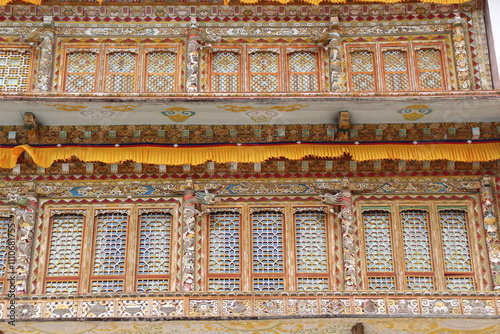 Drug Dje Tibetan monastery of Padma Drukpa in Litang County, Garze Tibetan Autonomous Prefecture. Sichuan, China.Sertar county, Sichuan, China - May 16, 2014: View of Academy building interior w photo