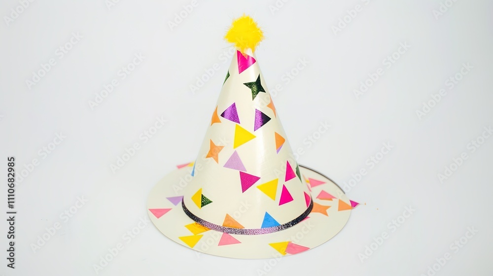 Party Hat Isolated on White Background - A Festive and Colorful Decoration Element. The Bright and Cheerful Party Hat Standing Alone on the Pure White Background, with Its Fun Shape and Vibrant Colors Party Hat Isolated on White Background - A Festive and Colorful Decoration Element. The Bright and Cheerful Party Hat Standing Alone on the Pure White Background, with Its Fun Shape and Vibrant Colors
