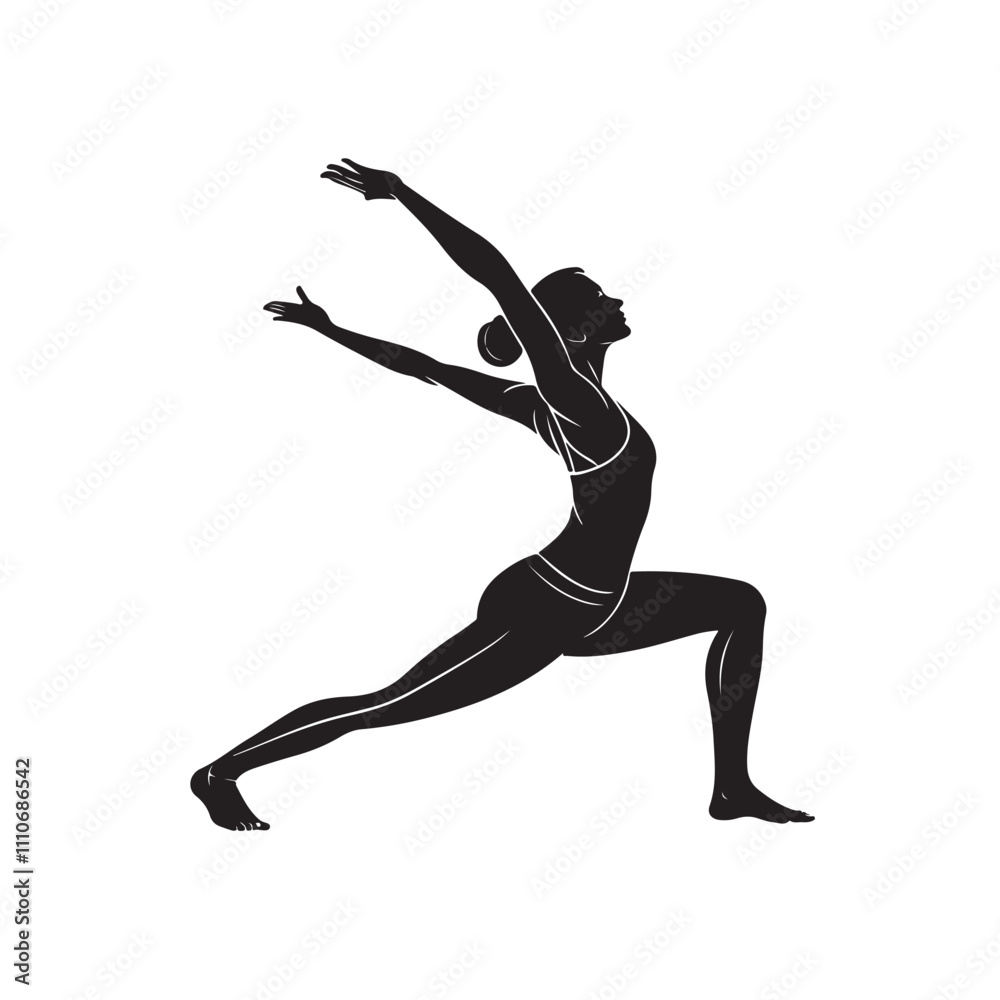 Female different style yoga pose silhouette vector illustration isolated on white background Female different style yoga pose silhouette vector illustration isolated on white background