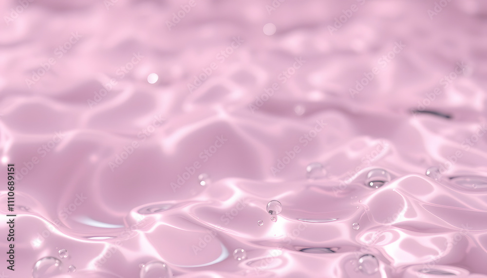 Pink water bubbles on the surface ripples. Defocus blurred transparent pink colored clear calm water surface texture with splash and bubbles. Water waves with shining pattern texture background, gra Pink water bubbles on the surface ripples. Defocus blurred transparent pink colored clear calm water surface texture with splash and bubbles. Water waves with shining pattern texture background, gra