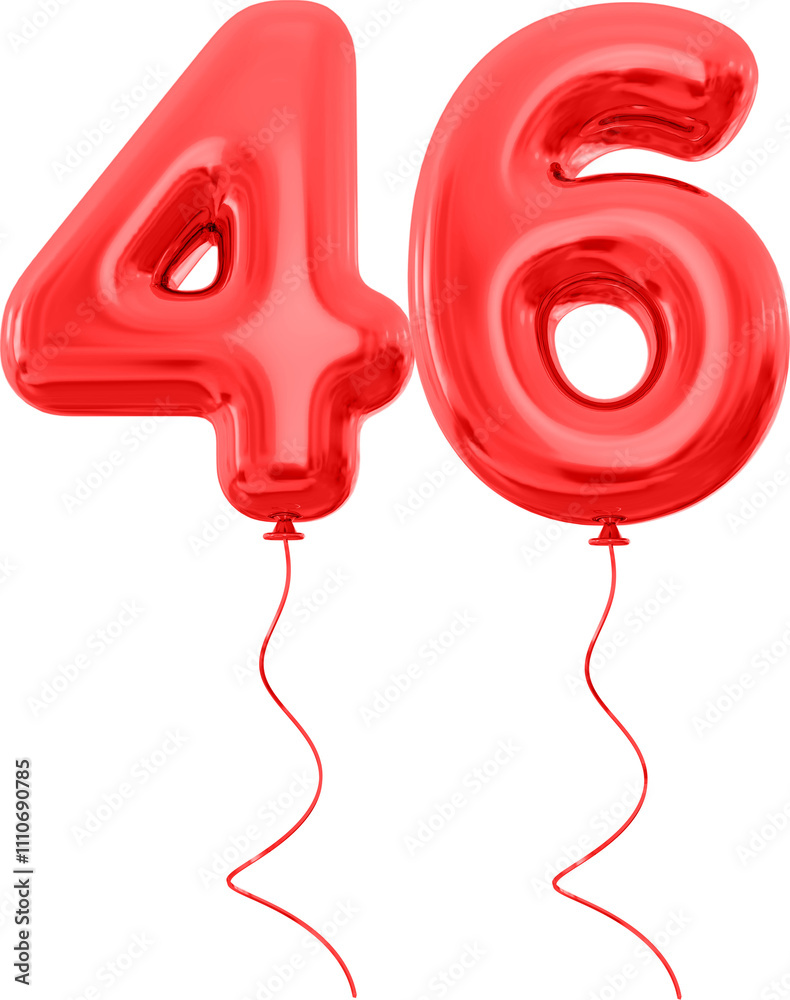 Balloon Red Number 46 Balloon Red Number 46