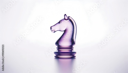 Elegant Glass Chess Knight in Vibrant Purple Hues