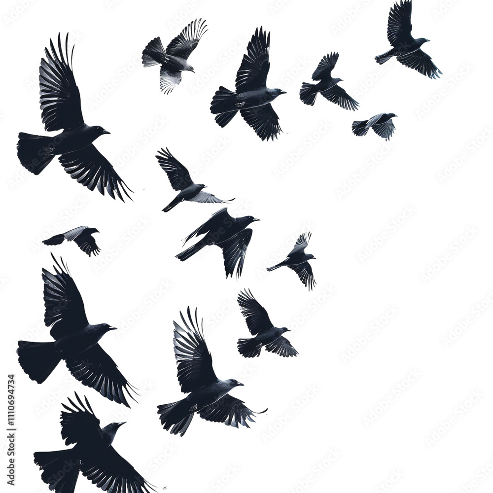 Black Birds in Flight Black Birds in Flight