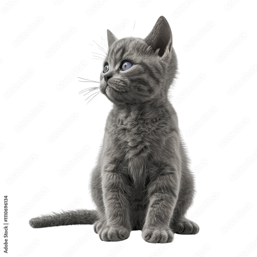 Obraz premium Adorable Kitten Looking Up