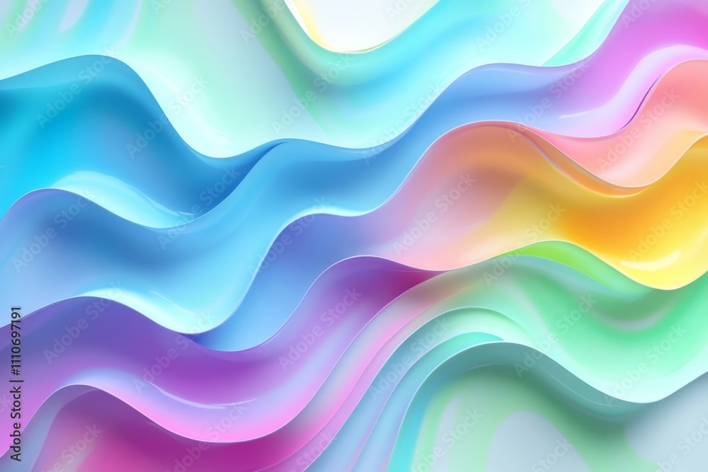 Iridescent pastel rainbow background with holographic foil abstract wavy texture. Iridescent pastel rainbow background with holographic foil abstract wavy texture.