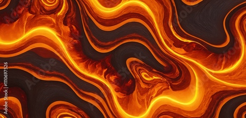 Vivid Molten Lava Abstract Wall