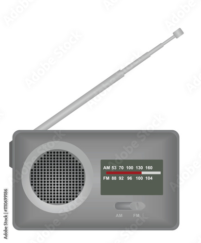 Retro radio player. vector illustration