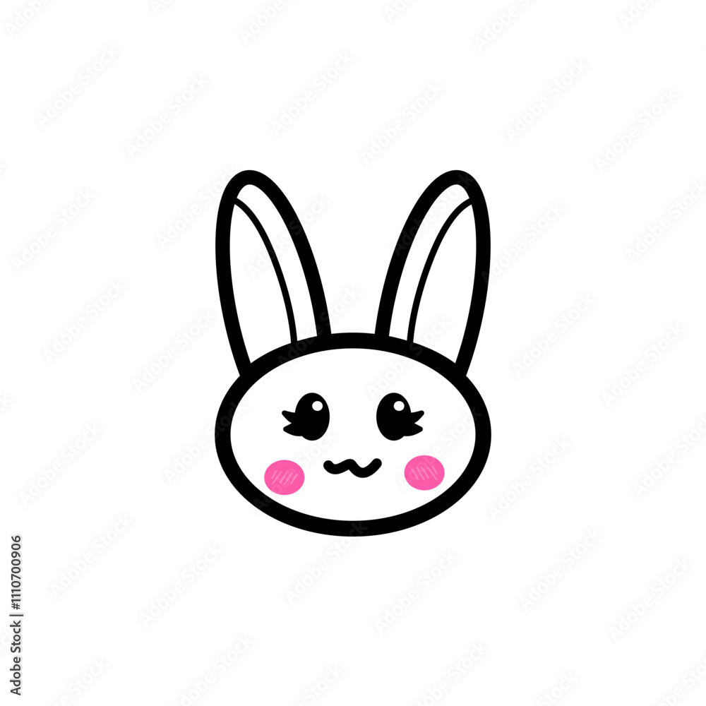 rabbit head design with a friendly smile expression rabbit head design with a friendly smile expression