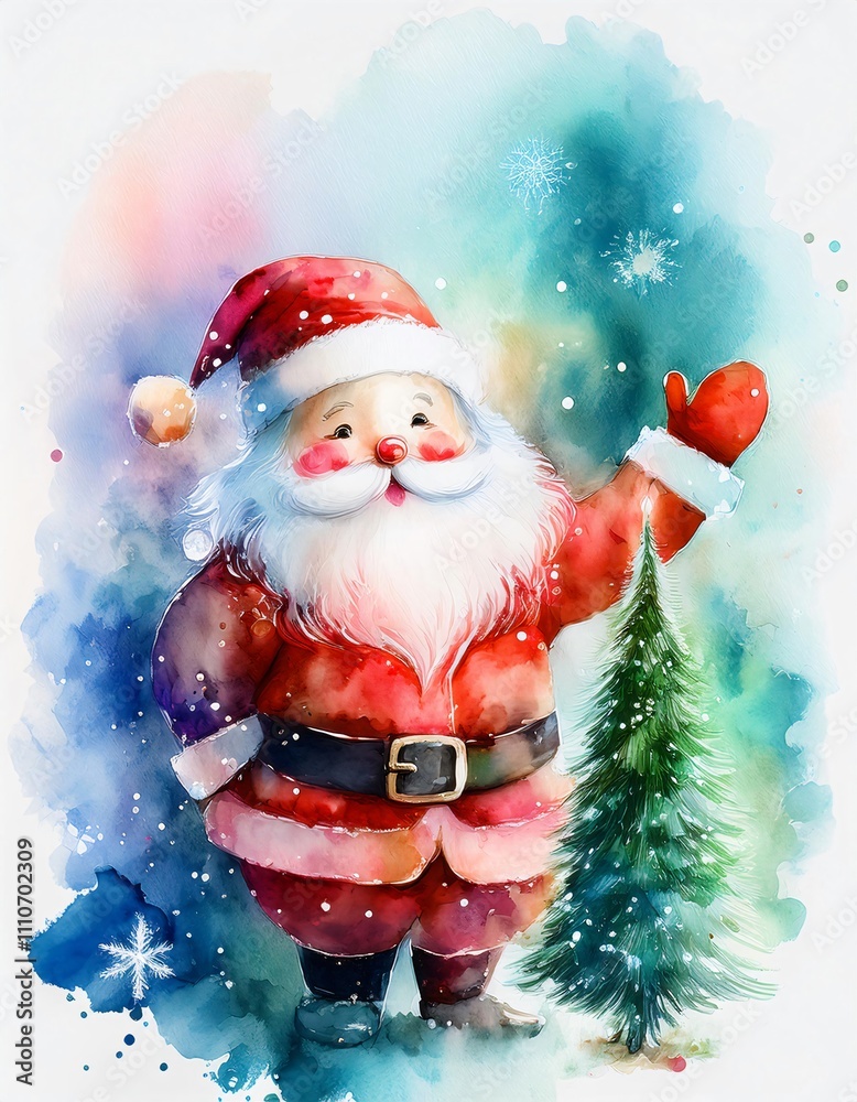 Christmas Day Water Color Background