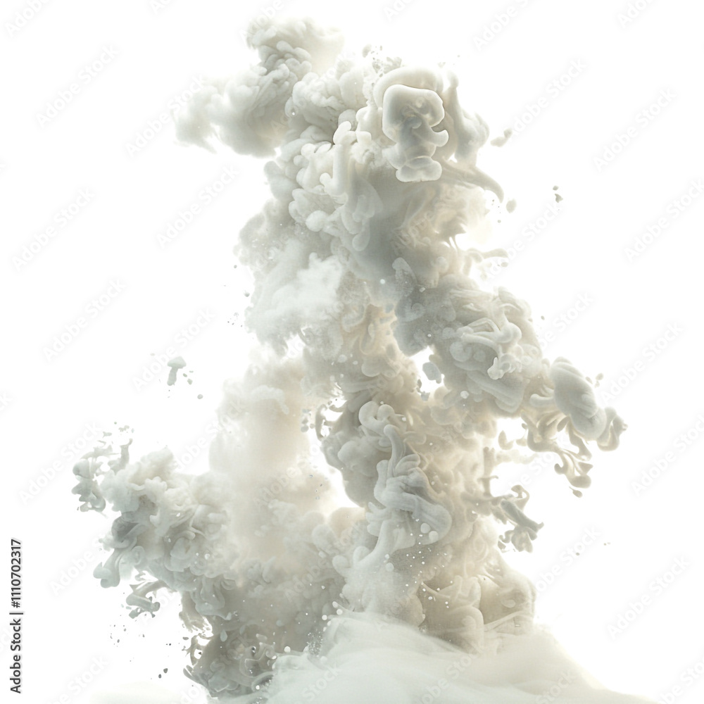 Fototapeta premium Abstract White Ink Cloud
