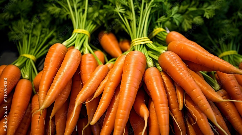 A photo of fresh bunches of carrots A photo of fresh bunches of carrots