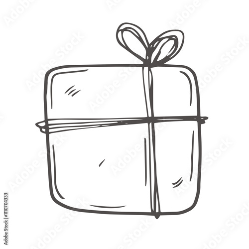 hand drawn doodle card illustration symbol for Gift card, loyalty program, earn points, redeem present box, more discount, perks concept cartoon