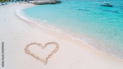 Beach Heart, Turquoise Water, Romantic Getaway