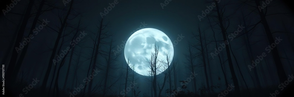 A large moon casting an eerie glow over a dark forest with a few rare flowers blooming, rare flowers, twilight zone, A large moon casting an eerie glow over a dark forest with a few rare flowers blooming, rare flowers, twilight zone,
