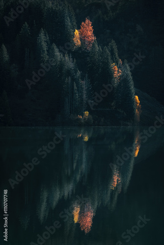 Reflection In Lac de Roselend photo