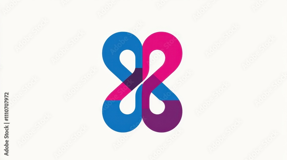 Fototapeta premium minimalistic pink and blue logo