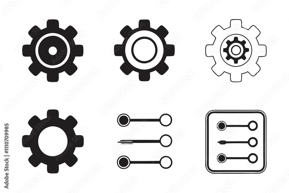 Linear Style Icons Set for Setting-Related Designs Linear Style Icons Set for Setting-Related Designs