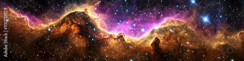 A stunning view of cosmic nebulae with vibrant colors, showcasing the beauty of deep space.