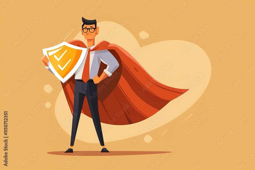 A man in a red cape holding a shield A man in a red cape holding a shield