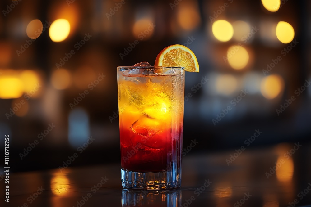 Vibrant Gradient Beverage in Glass Vibrant Gradient Beverage in Glass