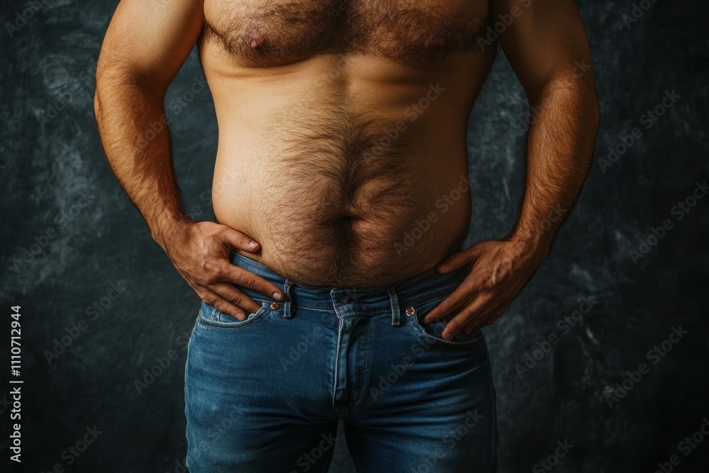 Naklejka premium Very fat man