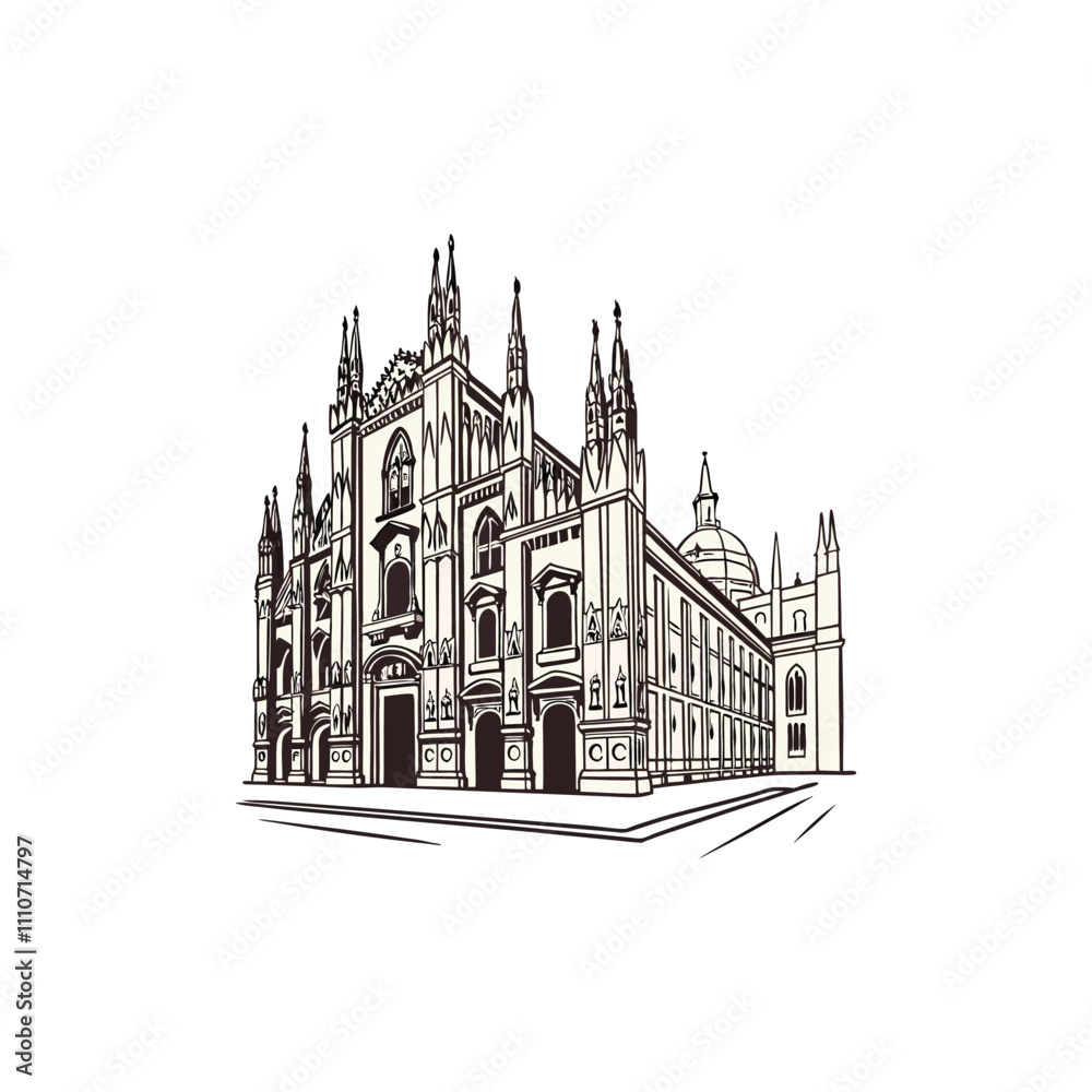 Obraz premium Historic facade of iconic duomo di milano cathedral in milan italy showcasing intricate gothic architecture