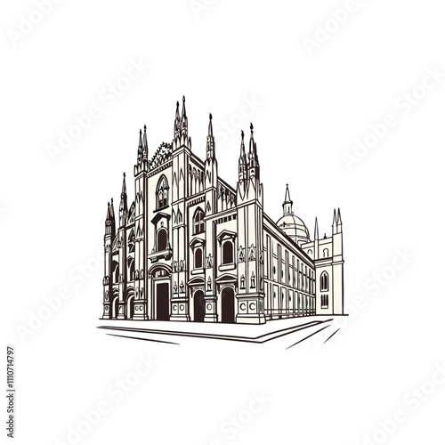 Historic facade of iconic duomo di milano cathedral in milan italy showcasing intricate gothic architecture