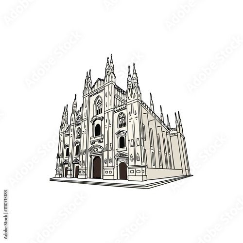 Historic facade of iconic duomo di milano cathedral in milan italy showcasing intricate gothic architecture