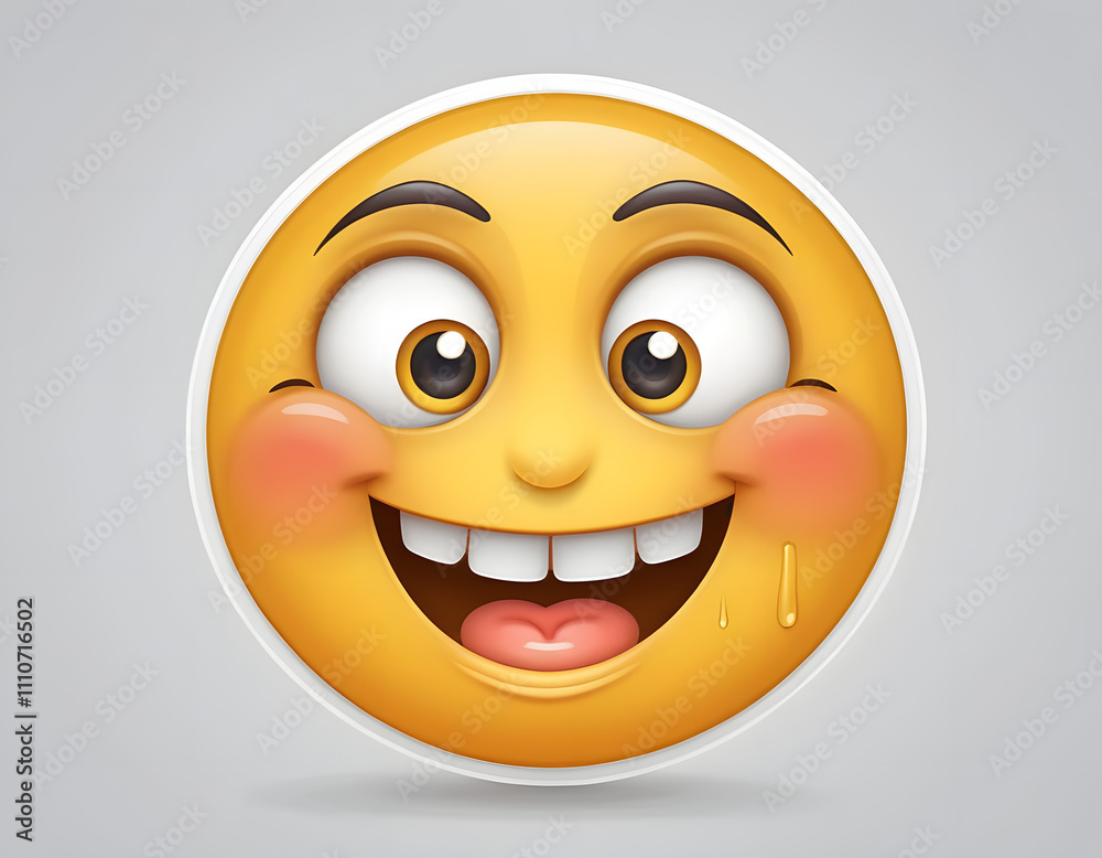 Mischievous smiley face with blushing cheeks Mischievous smiley face with blushing cheeks