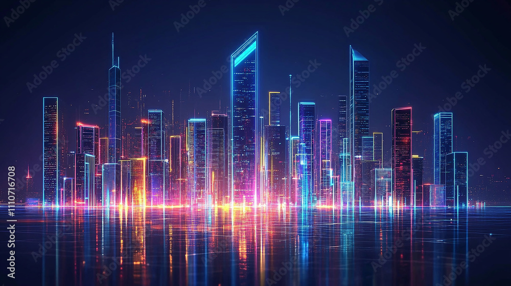 abstract ultra modern light effect of cityscape featuring sleek modern architecture illuminated by vibrant neon lights, Vibrant Futuristic City Skyline at Night with shiny and glowing neon lights. abstract ultra modern light effect of cityscape featuring sleek modern architecture illuminated by vibrant neon lights, Vibrant Futuristic City Skyline at Night with shiny and glowing neon lights.