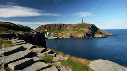 St. John's Signal Hill and the Sea Cliffs of Newfoundland , the strategic military importance of the cliffs at Signal Hill in St. John’s, Newfoundland ai photo