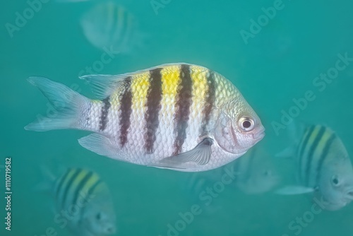 Sergeant Major Fish (Abudefduf saxatilis), Blue Heron Bridge, Riviera Beach, Florida photo