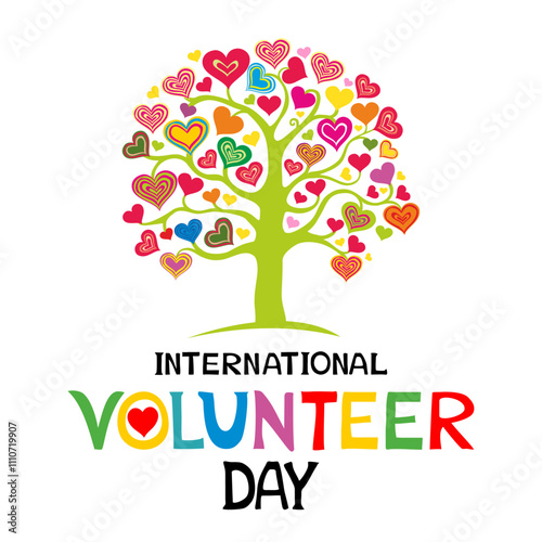 International Volunteer Day. 5 December. Volunteer day concept. Charity. Vector illustration