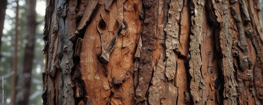 Closeup of Pine Bark texture in Forest surroundings with warm sunlight filtering through the trees on a winter day , nature, forest Closeup of Pine Bark texture in Forest surroundings with warm sunlight filtering through the trees on a winter day , nature, forest